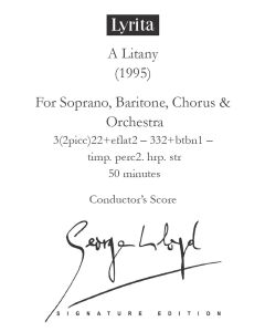 George Lloyd: A Litany for soprano, baritone, chorus & orchestra - Conductor's Score & Parts [Printed Music for Hire]